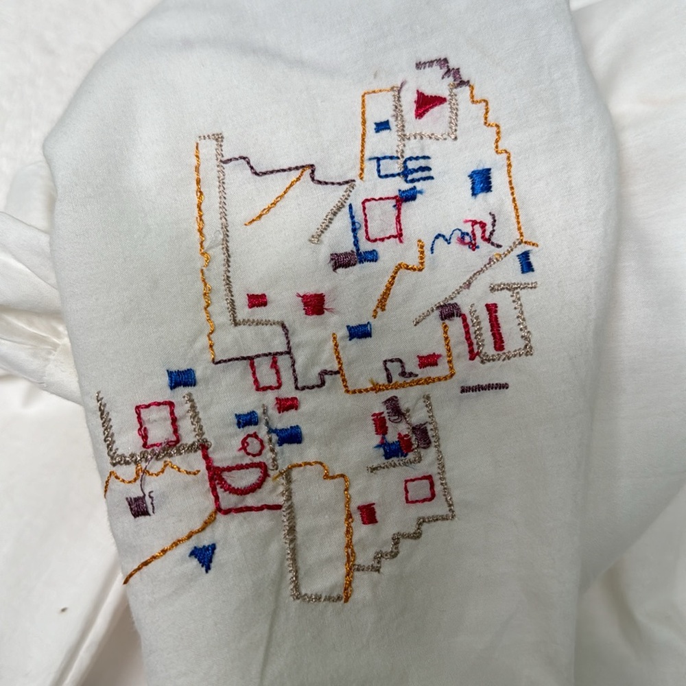 HOLDING HORSES White Embroidered Peasant Blouse with Gray Trim - Picture 15 of 16